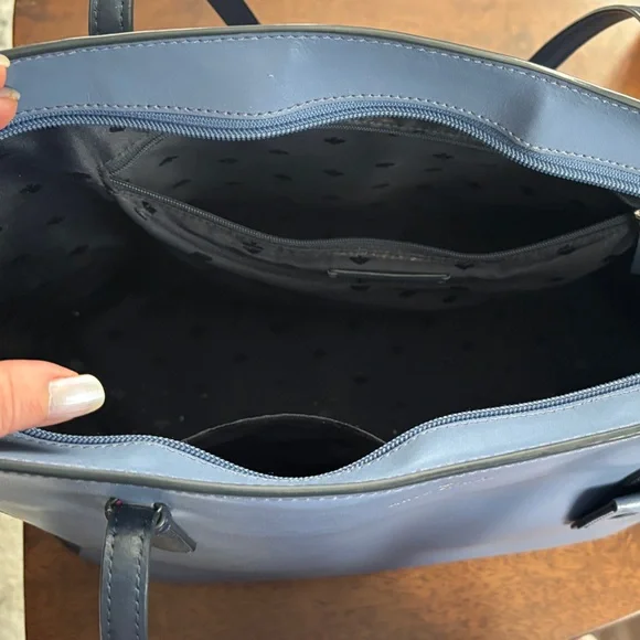 Kate Spade Navy Blue Leather Tote - Picture 3 of 3